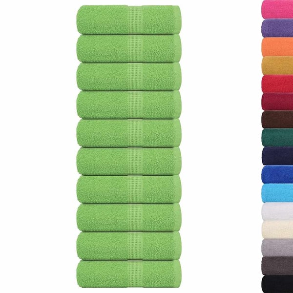 vidaXL Vaskehåndklær FROGN 10 stk eplegrønn 30x30 cm 360 gsm