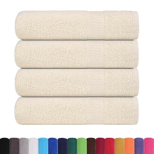 vidaXL badehåndklæder FROGN 4 stk. cremefarvet 100x150 cm 360 g/m²