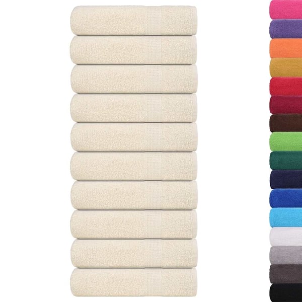 vidaXL Badehåndklær FROGN 10 stk kremhvit 100x150 cm 360 gsm
