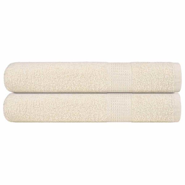 vidaXL Badstuhåndklær FROGN 2 stk kremhvit 80x200 cm 360 gsm