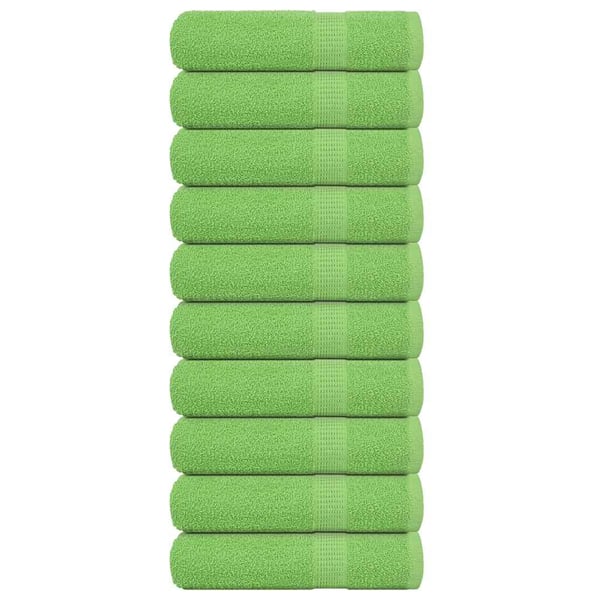 vidaXL Badehåndklær 10 stk eplegrønn 100x150 cm 360 g/m² 100 % bomull