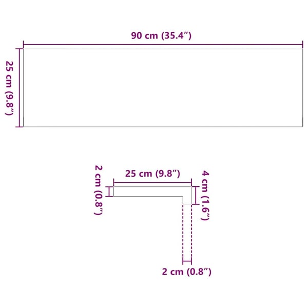 vidaXL Trappetrinn 4 stk ubehandlet 90x25x2 cm heltre eik