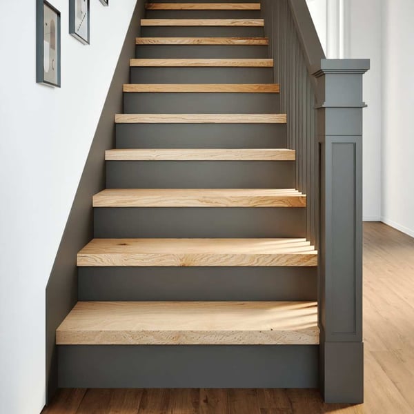 vidaXL Trappetrinn 16 stk ubehandlet 80x25x2 cm heltre eik