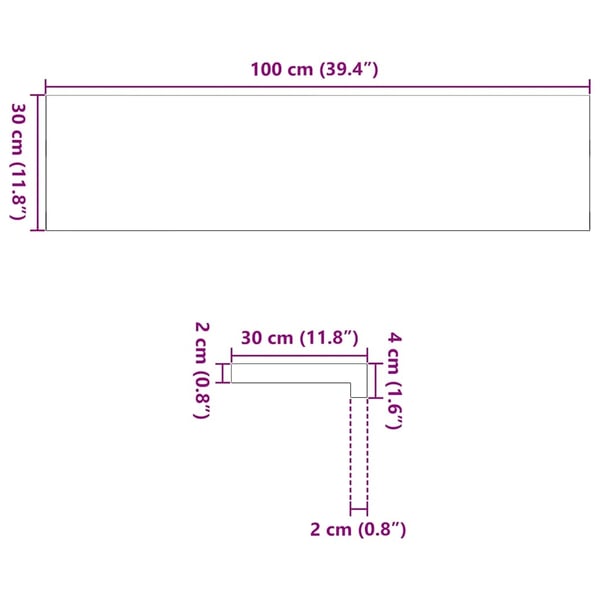 vidaXL Trappetrinn 4 stk ubehandlet 100x30x2 cm heltre eik