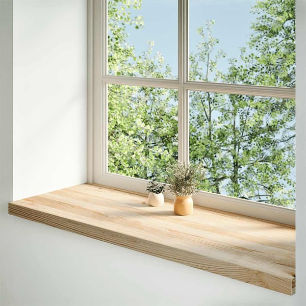 vidaXL vindueskarme 2 stk ubehandlet 120x40x2 cm massivt egetræ