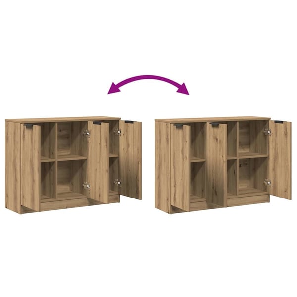 vidaXL Skjenk artisan eik 90,5x30x70 cm konstruert tre