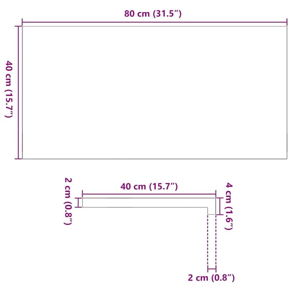 vidaXL Vinduskarmer 2 stk ubehandlet 80x40x2 cm heltre eik