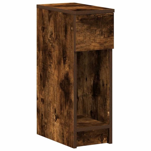 vidaXL sengebord med skuffe 20x36x60 cm røget egetræsfarve
