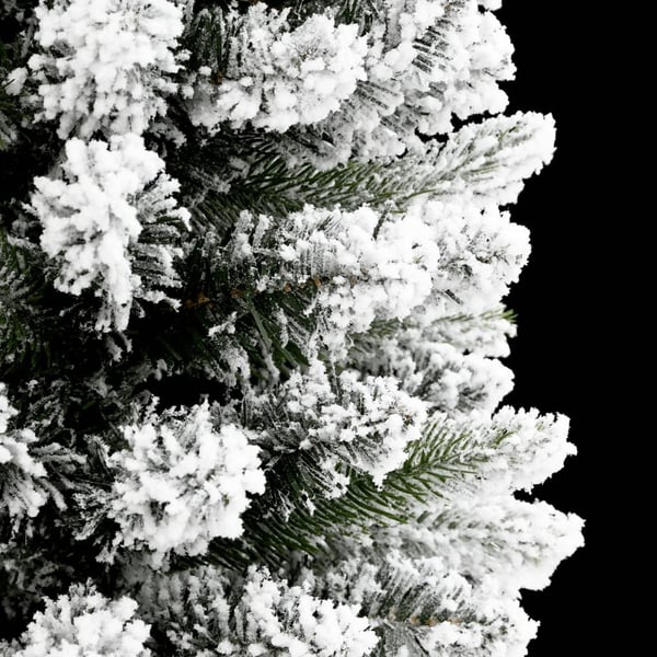 vidaXL Slankt kunstig juletre med flokket snø 120 cm PVC og PE