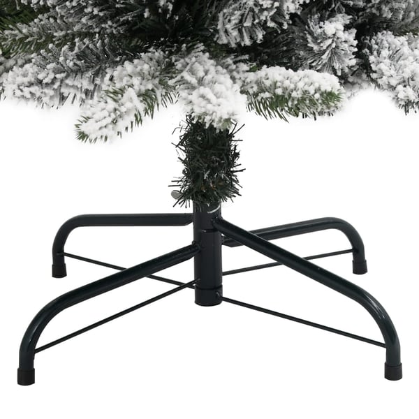 vidaXL Slankt kunstig juletre med flokket snø 120 cm PVC og PE