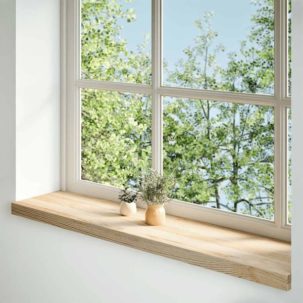 vidaXL Vinduskarmer 2 stk ubehandlet 100x30x2 cm heltre eik