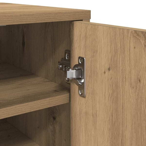 vidaXL Skohyller svart 2 stk artisan eik 32x35x70 cm konstruert tre