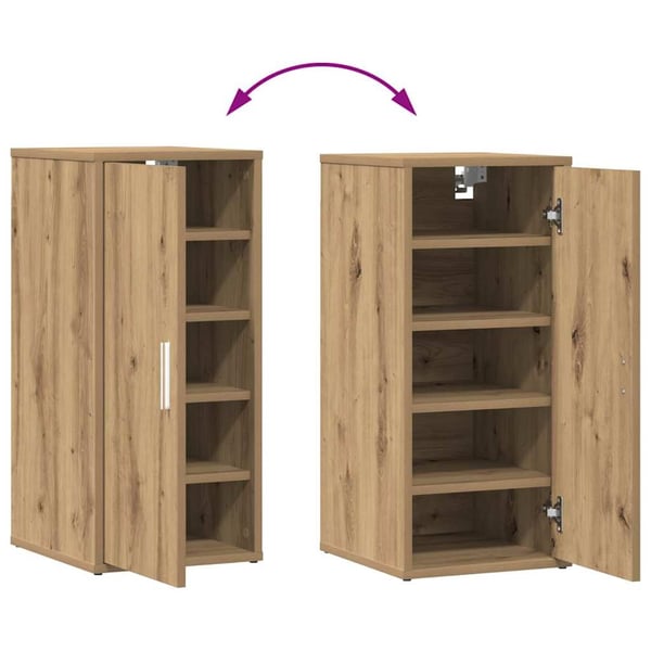 vidaXL Skohyller svart 2 stk artisan eik 32x35x70 cm konstruert tre