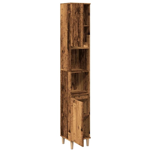 vidaXL Baderomsskap gammelt tre 30x30x190 cm konstruert tre