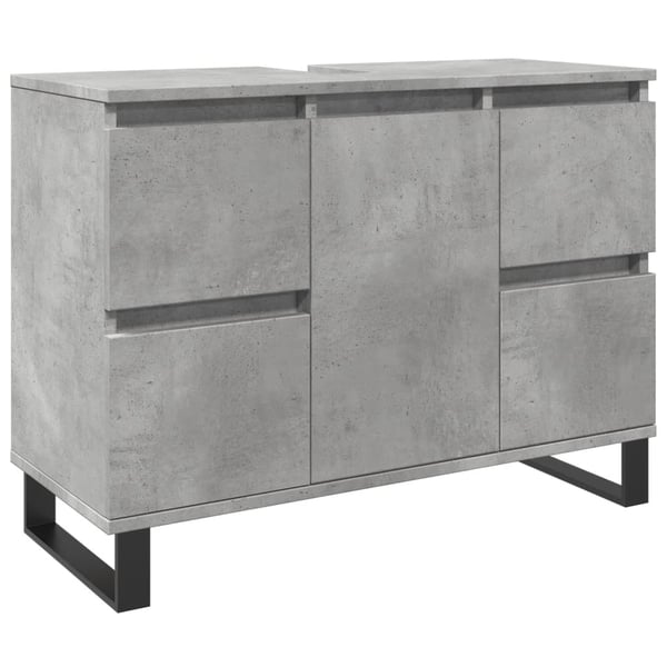 vidaXL Baderomsservantskap betonggrå 80x33x60 cm konstruert tre