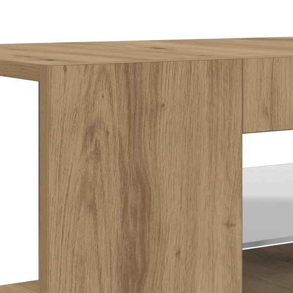 vidaXL TV-benk med LED-lys artisan eik 90x39x30 cm konstruert tre