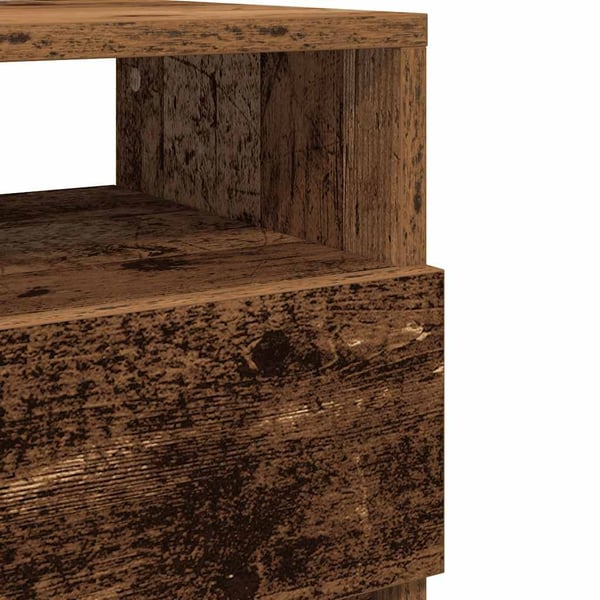 vidaXL Nattbord 2 stk med 2 skuffer gammelt tre 40x33x60 cm