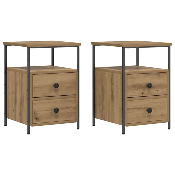 vidaXL Nattbord 2 stk artisan eik 34x35,5x50 cm konstruert tre