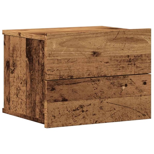 vidaXL væghængt sengebord 40x32x30 cm antikt træ