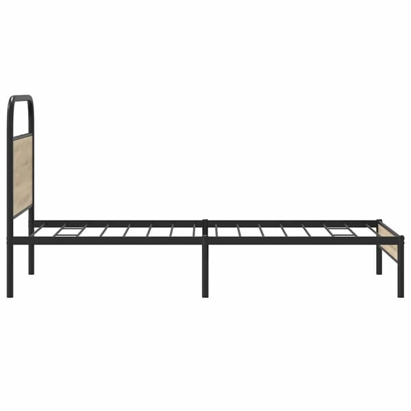 vidaXL Sengeramme uten madrass røkt eik 90x190 cm konstruert tre