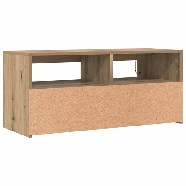 vidaXL TV-benk med LED-lys artisan eik 90x35x40 cm konstruert tre
