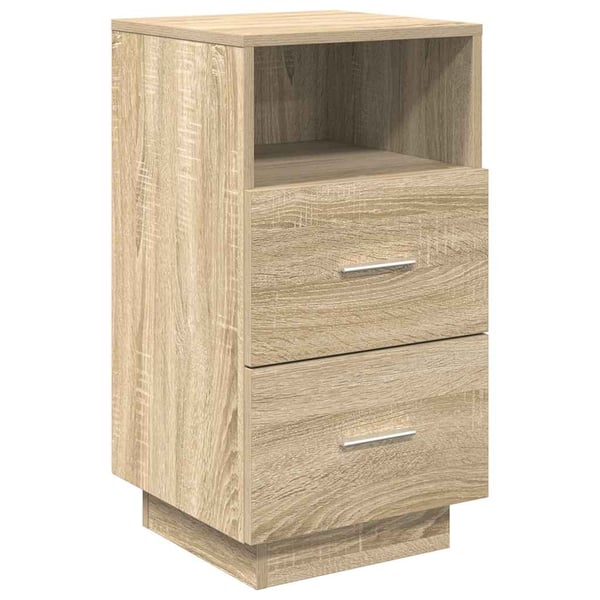 vidaXL sengebord med 2 skuffer 36x36x68 cm sonoma-eg