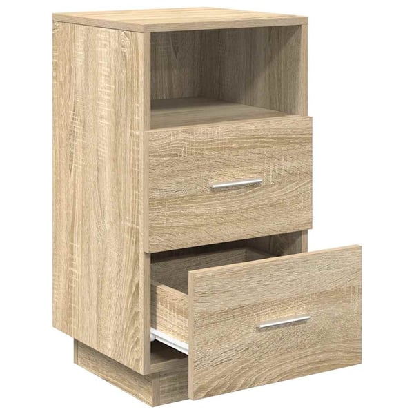 vidaXL Nattbord med 2 skuffer sonoma eik 36x36x68 cm