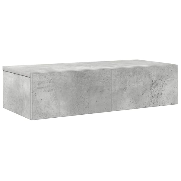vidaXL væghylde med skuffer 60x26,5x15 cm konstrueret træ betongrå