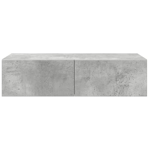 vidaXL Vegghylle med skuffer betonggrå 60x26,5x15 cm konstruert tre