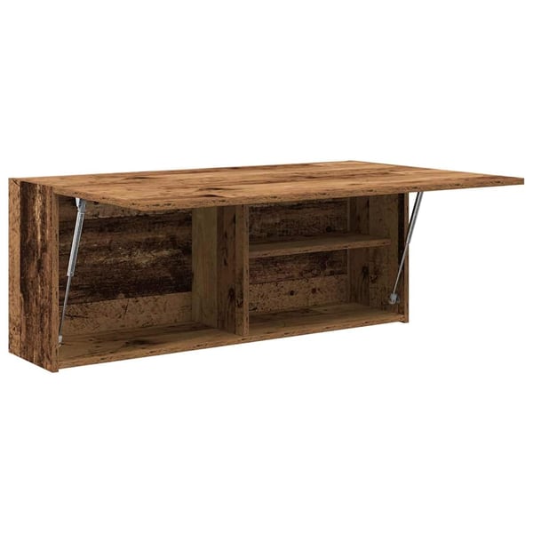 vidaXL Veggskap til baderom gammelt tre 100x25x40 cm konstruert tre
