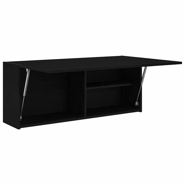 vidaXL Veggskap til baderom svart 100x25x40 cm konstruert tre