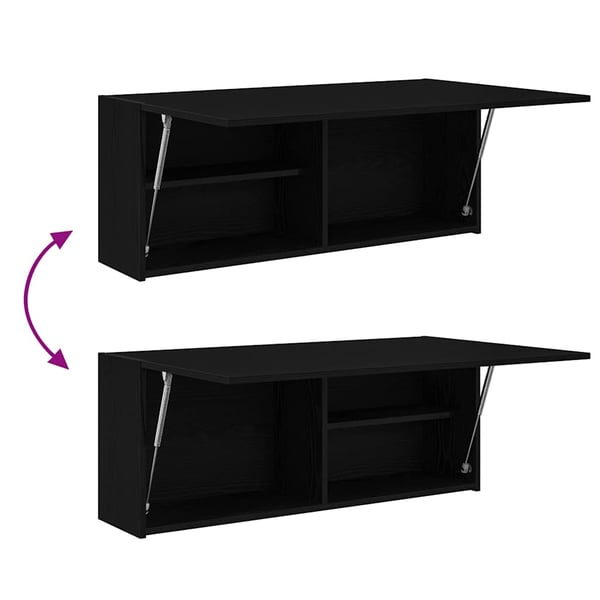 vidaXL Veggskap til baderom svart 100x25x40 cm konstruert tre