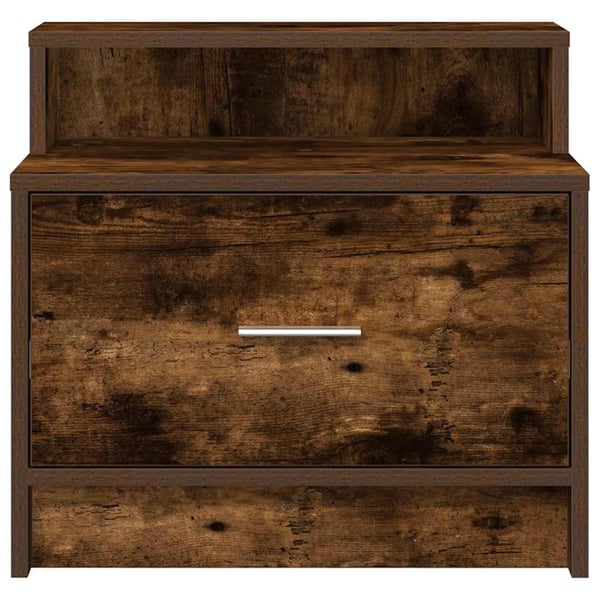vidaXL sengebord med skuffe 51x31x47 cm røget egetræsfarve