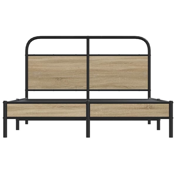 vidaXL Sengeramme uten madrass røkt eik 140x200 cm konstruert tre