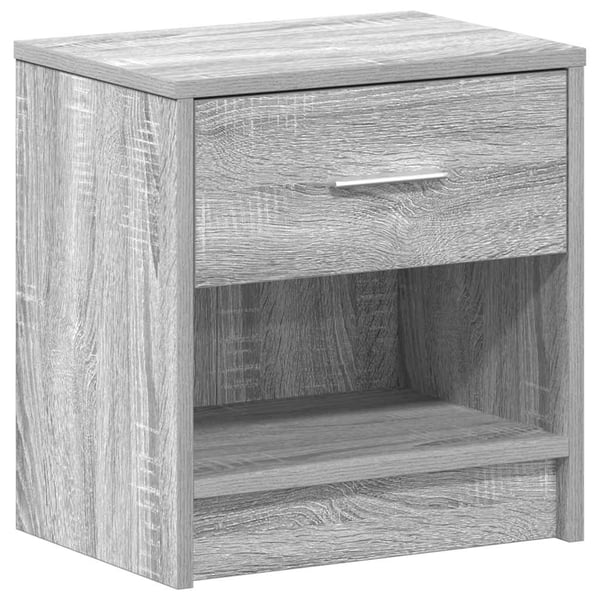 vidaXL sengebord med skuffe 39x28x41 cm grå sonoma-eg