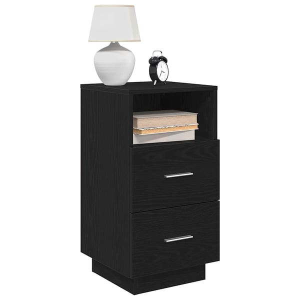 vidaXL sengebord med 2 skuffer 36x36x68 cm sort