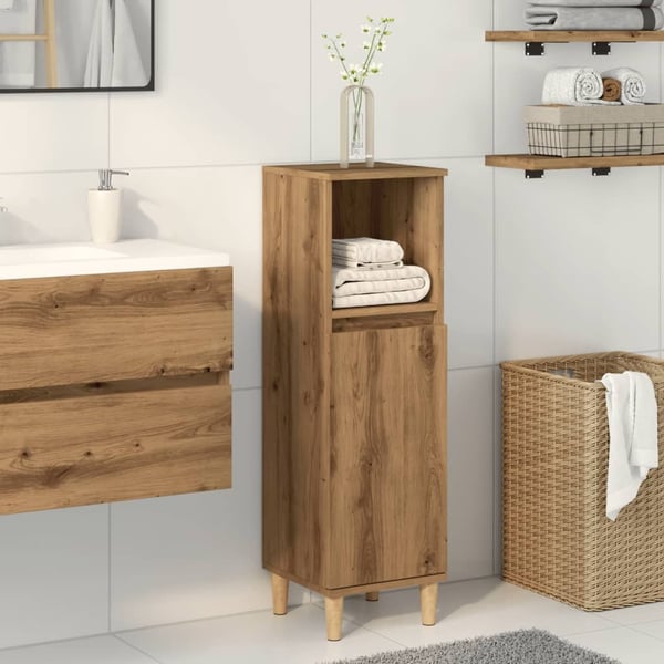 vidaXL Baderomsskap artisan eik 30x30x100 cm konstruert tre