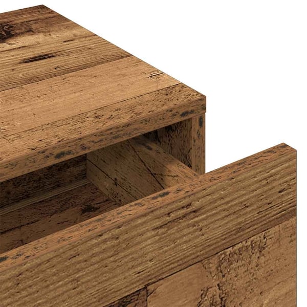 vidaXL Vegghylle med skuffer gammelt tre 60x26,5x15 cm konstruert tre
