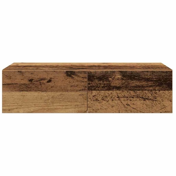 vidaXL Vegghylle med skuffer gammelt tre 60x26,5x15 cm konstruert tre