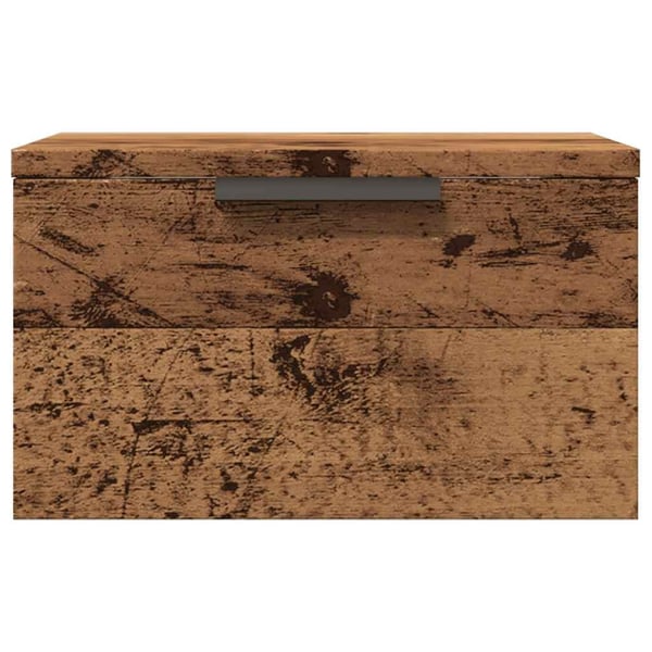 vidaXL Veggmontert nattbord gammelt tre 34x30x20 cm