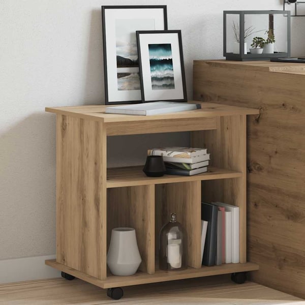 vidaXL Rulleskap artisan eik 60x53x72 cm konstruert tre