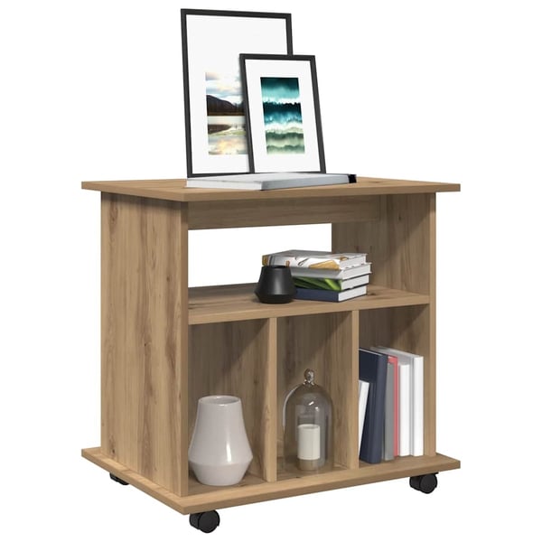 vidaXL Rulleskap artisan eik 60x53x72 cm konstruert tre