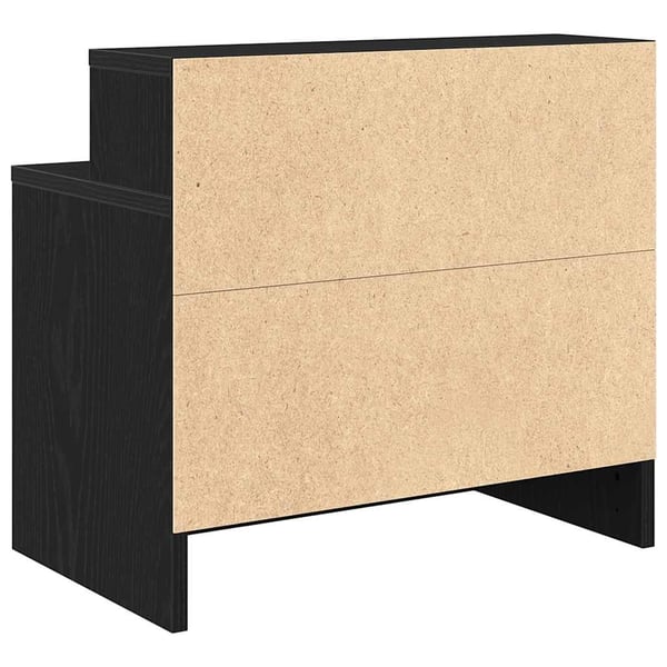 vidaXL sengebord med skuffe 51x31x47 cm sort-eg