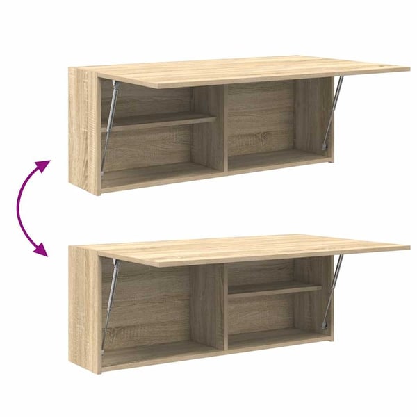 vidaXL Veggskap til baderom sonoma eik 100x25x40 cm konstruert tre