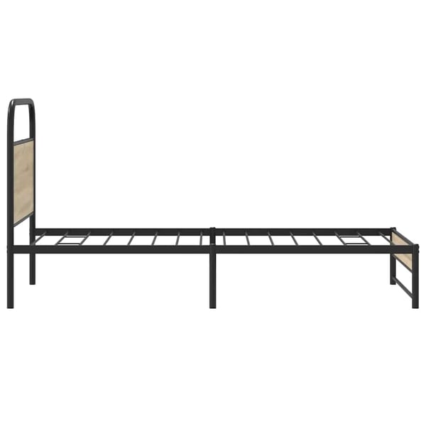 vidaXL Sengeramme uten madrass røkt eik 100x190 cm konstruert tre
