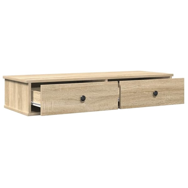 vidaXL Vegghylle med skuffer sonoma eik 100x37,5x19 cm konstruert tre