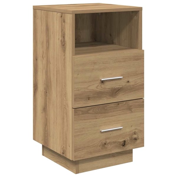 vidaXL Nattbord med 2 skuffer artisan eik 36x36x68 cm