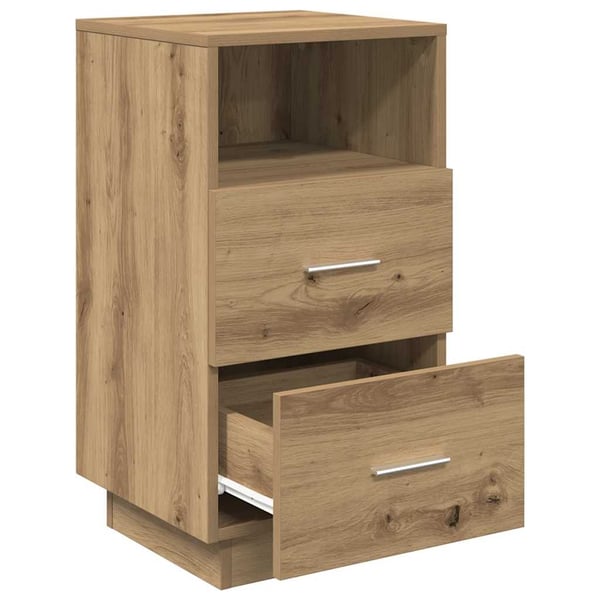 vidaXL Nattbord med 2 skuffer artisan eik 36x36x68 cm