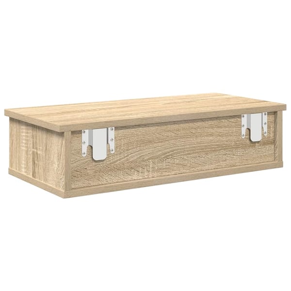 vidaXL Vegghylle med skuffer sonoma eik 60x28x15 cm konstruert tre