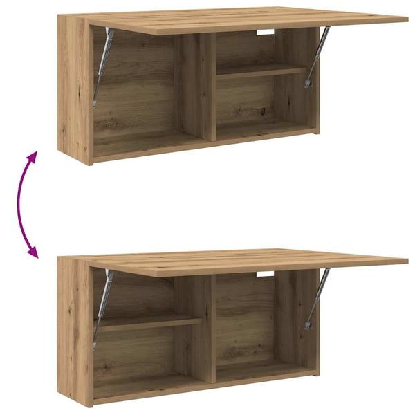 vidaXL Veggskap til baderom artisan eik 80x25x40 cm konstruert tre